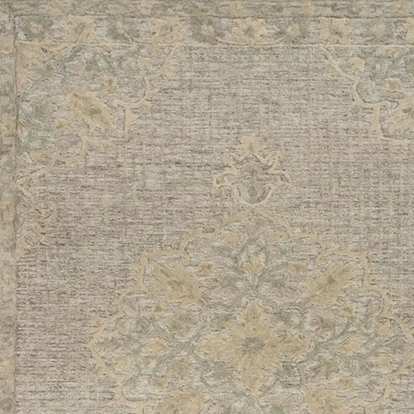 Beige Wool Handmade Area Rug Photo 5
