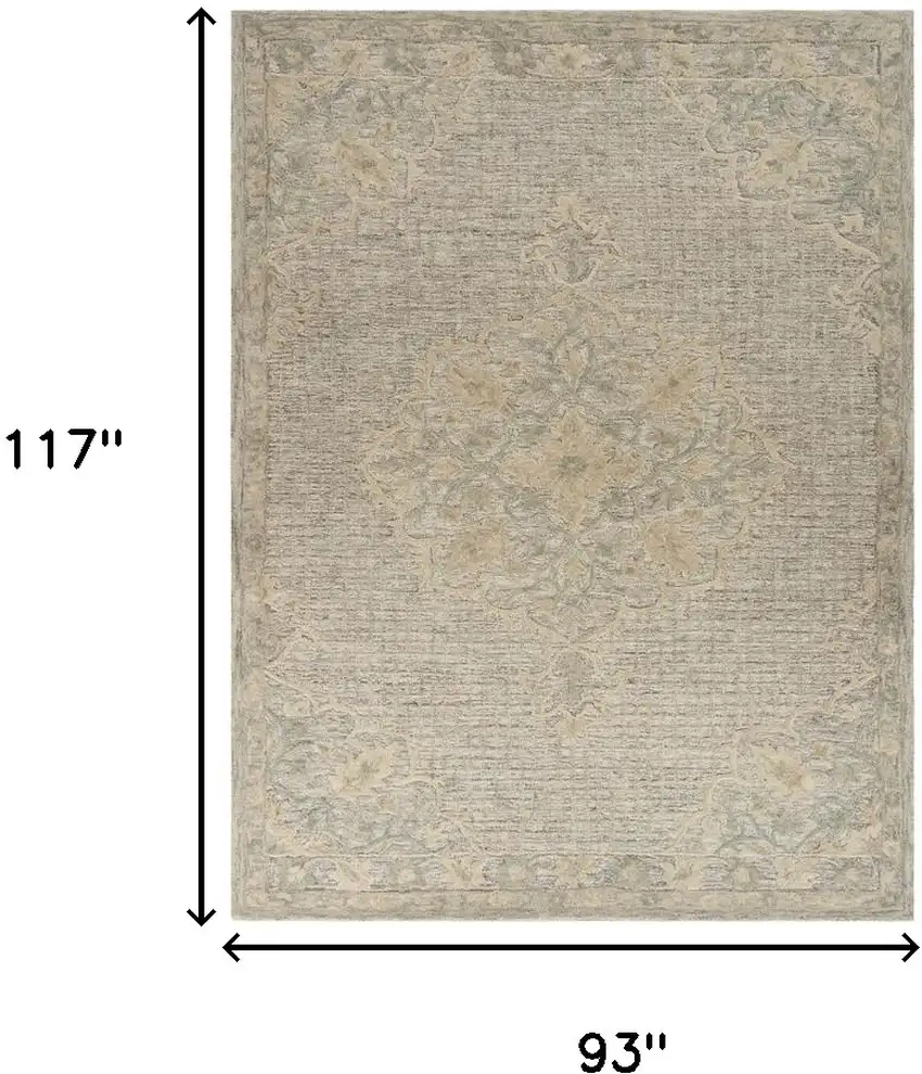 Beige Wool Handmade Area Rug Photo 3