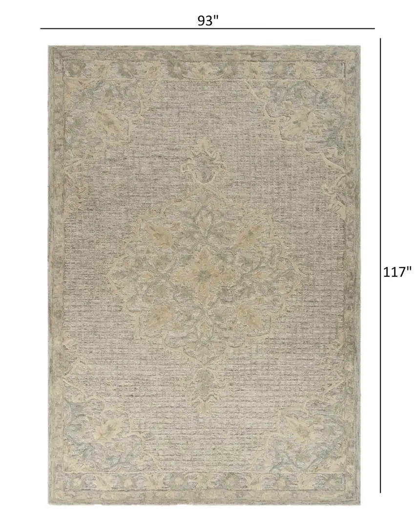 Beige Distressed Floral Area Rug Photo 6