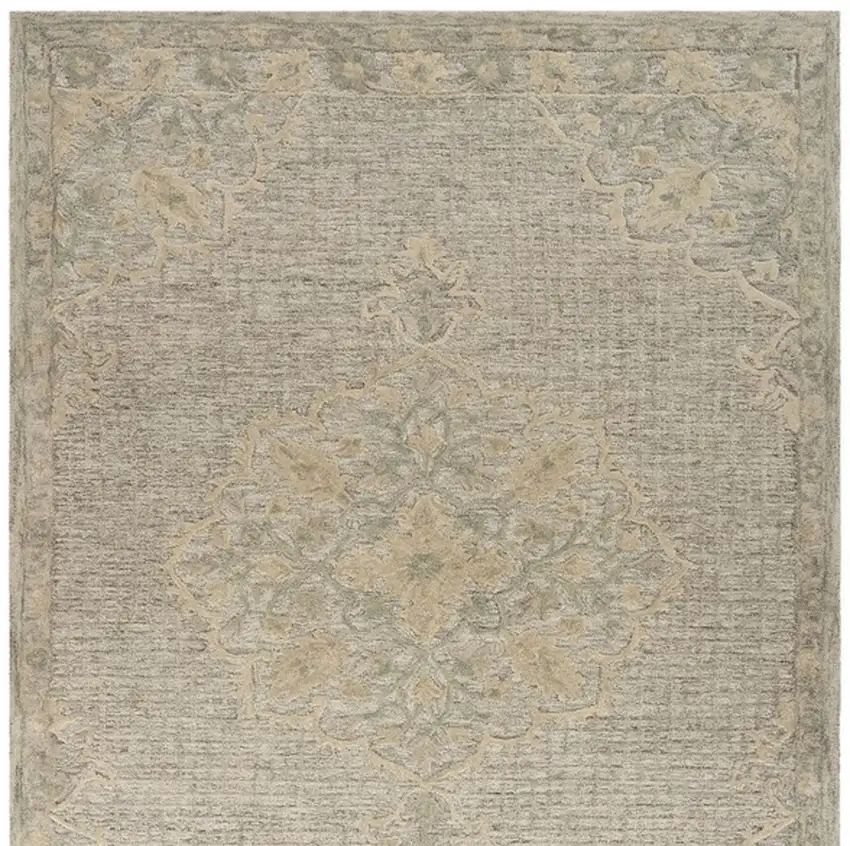 Beige Wool Handmade Area Rug Photo 6