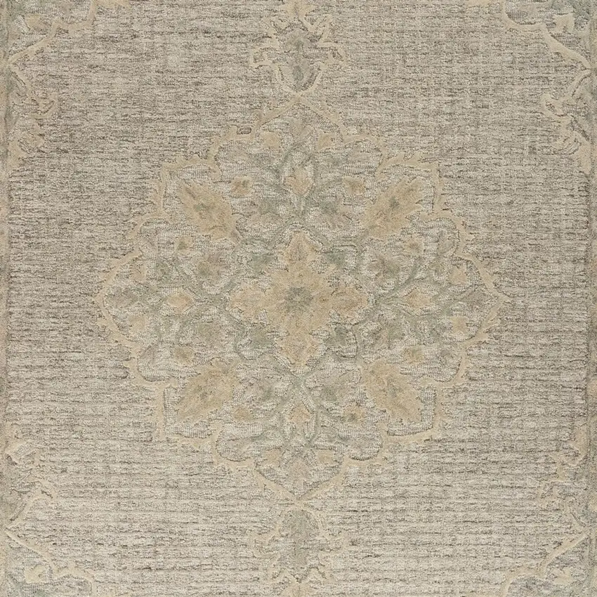 Beige Distressed Floral Area Rug Photo 2