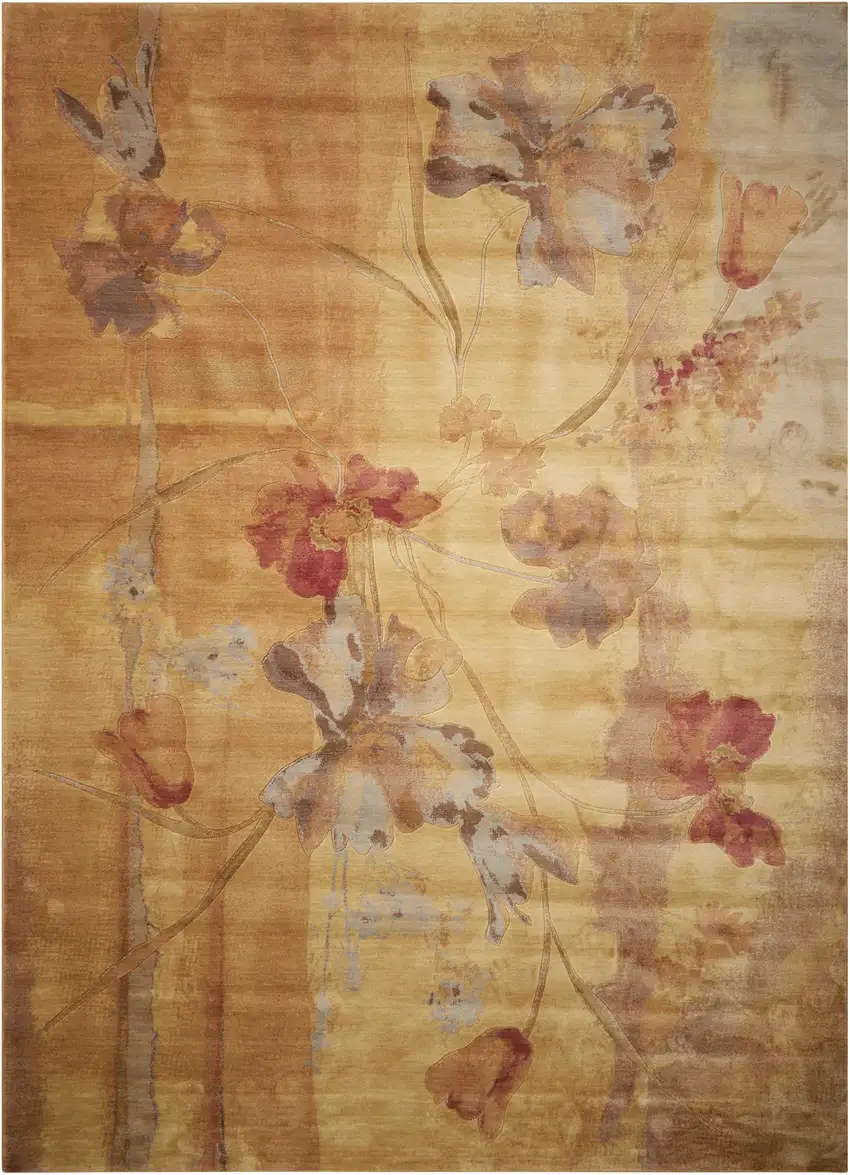 Beige Floral Area Rug Photo 6