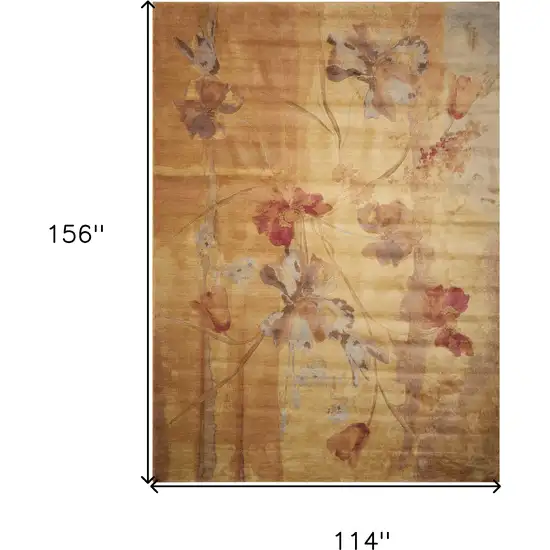 Beige Floral Area Rug Photo 3