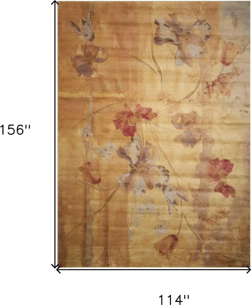 Beige Floral Area Rug Photo 3