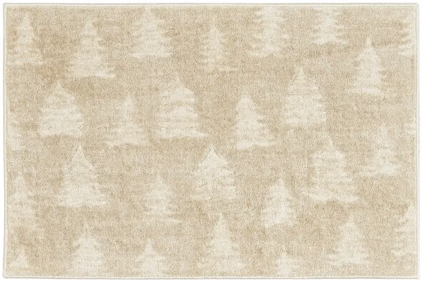 Beige Floral Area Rug Photo 1