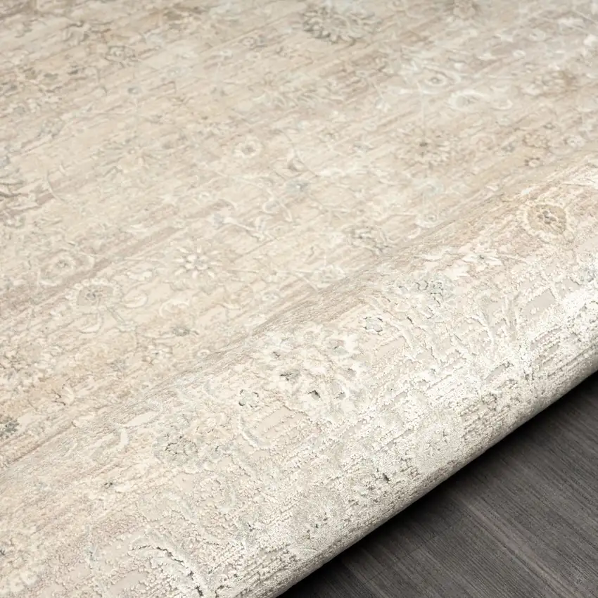 Beige Floral Area Rug Photo 9