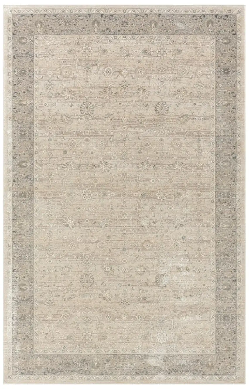 Beige Floral Area Rug Photo 1