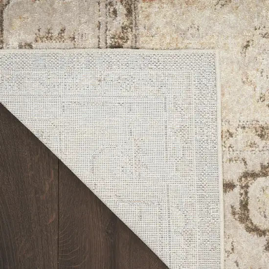 Beige Floral Distressed Area Rug Photo 8