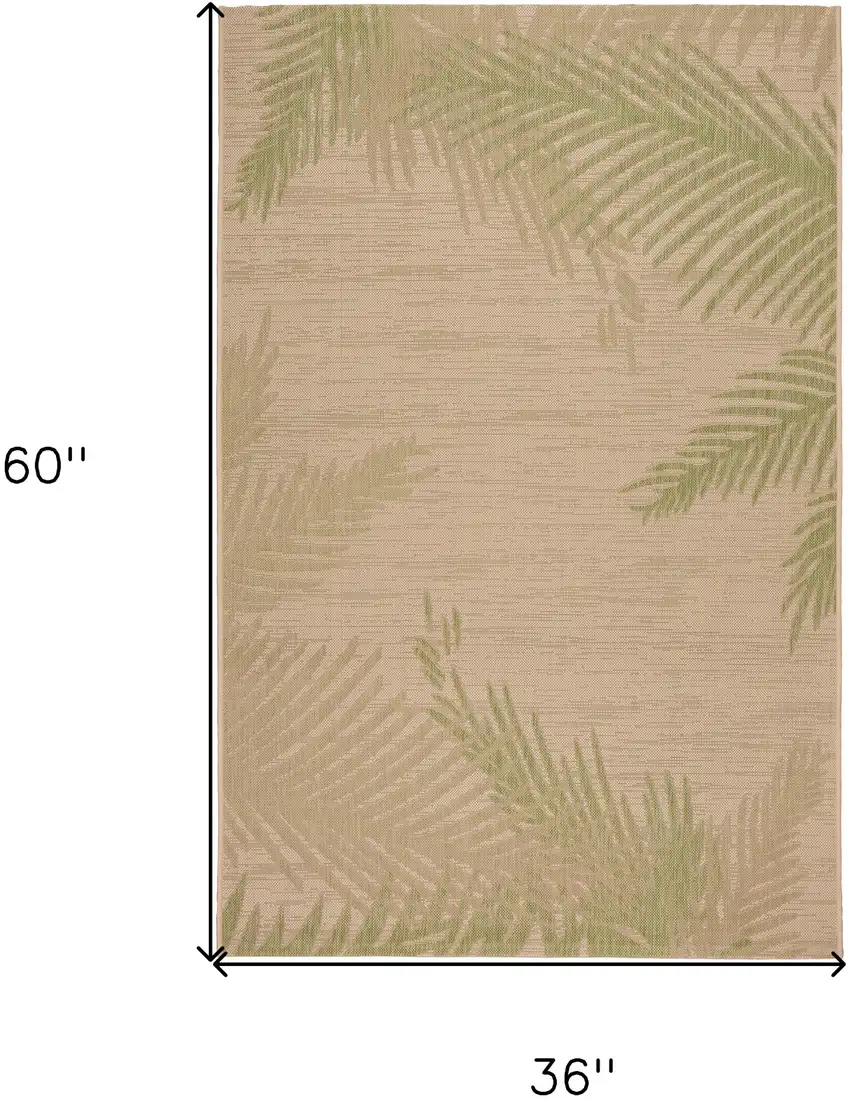 Beige Floral Indoor Outdoor Area Rug Photo 8