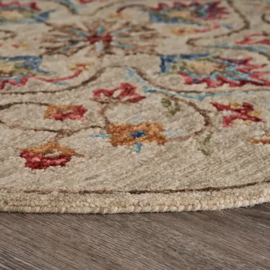 Beige Floral Medallion Area Rug Photo 5