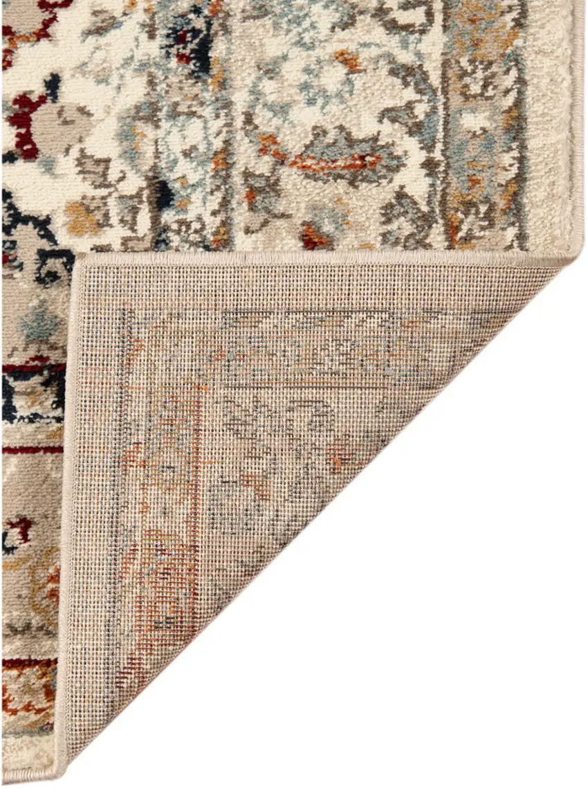 Beige Floral Medallion Power Loom Area Rug Photo 3