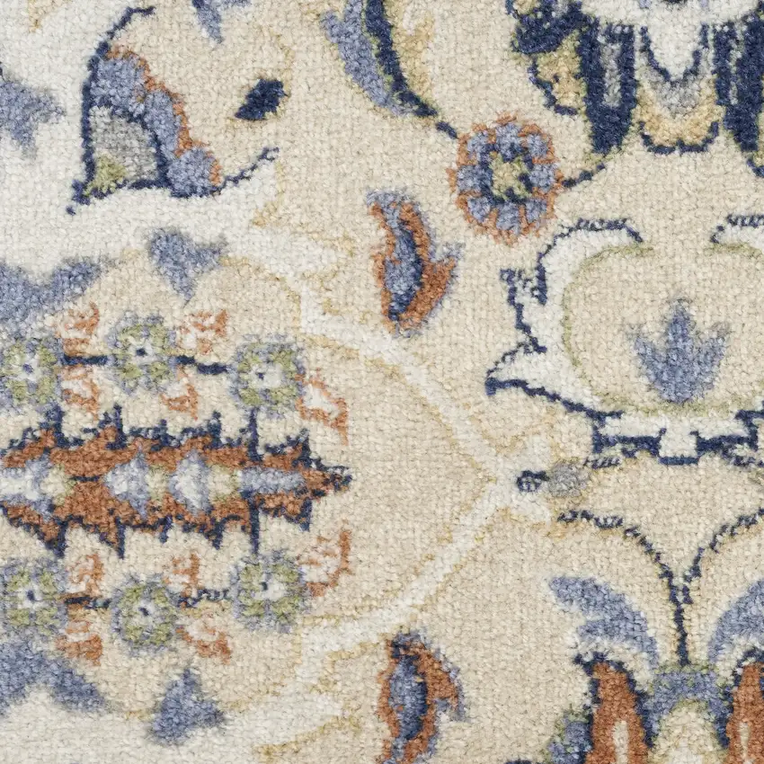 Beige Floral Power Loom Area Rug Photo 4