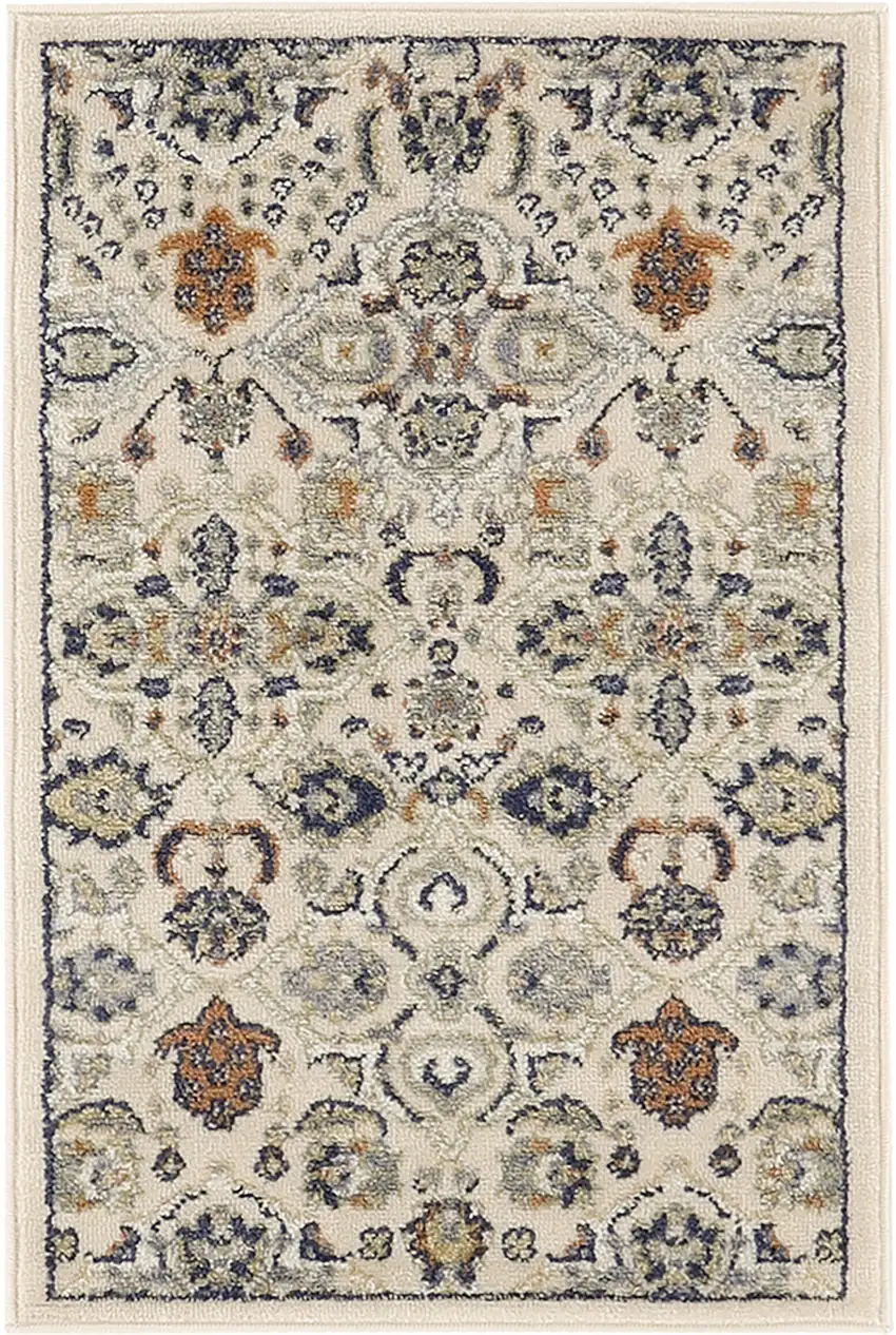 Beige Floral Power Loom Area Rug Photo 5