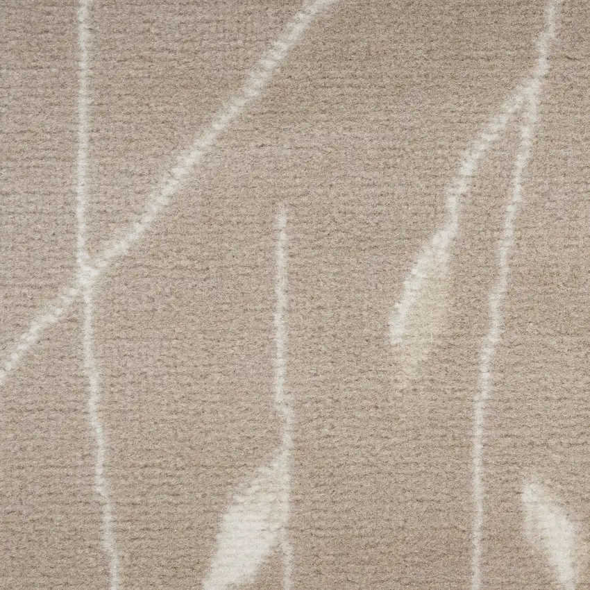 8' Beige And Ivory Floral Runner Rug Photo 3