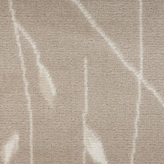 8' Beige And Ivory Floral Runner Rug Photo 1