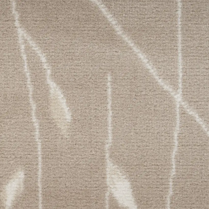 8' Beige And Ivory Floral Runner Rug Photo 1