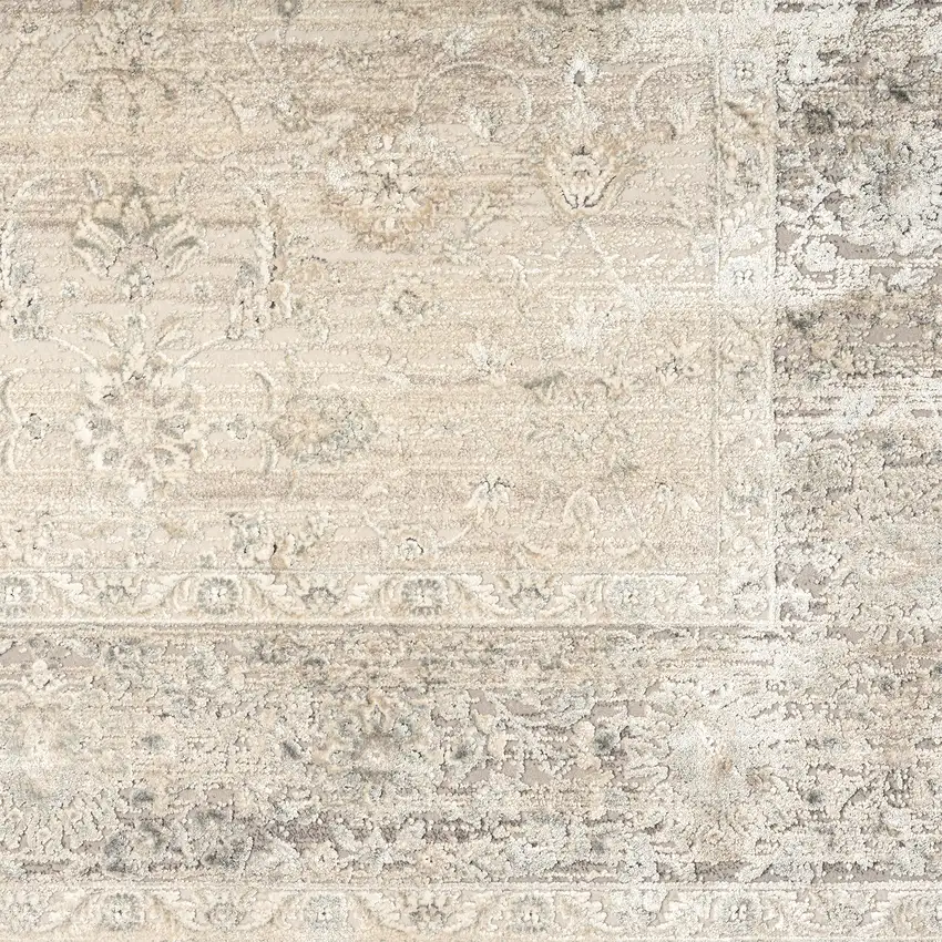 Beige Floral Runner Rug Photo 5