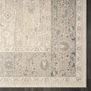 Photo of Beige Floral Runner Rug