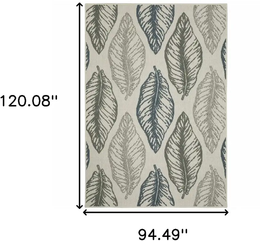 Beige Floral Stain Resistant Indoor Outdoor Area Rug Photo 8