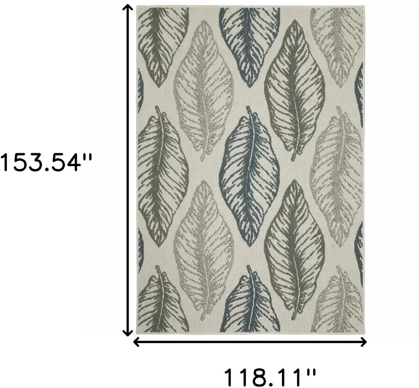 Beige Floral Stain Resistant Indoor Outdoor Area Rug Photo 8