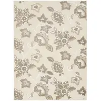 Photo of Beige Floral Stain Resistant Non Skid Area Rug