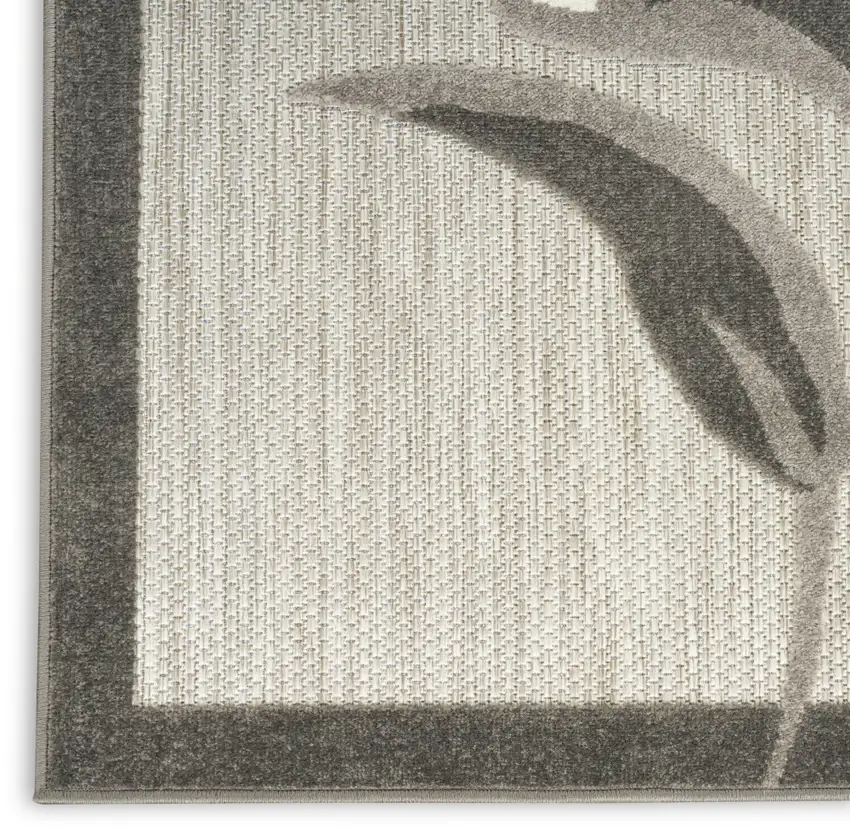 Beige Floral Stain Resistant Non Skid Area Rug Photo 6