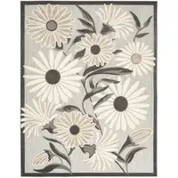 Photo of Beige Floral Stain Resistant Non Skid Area Rug