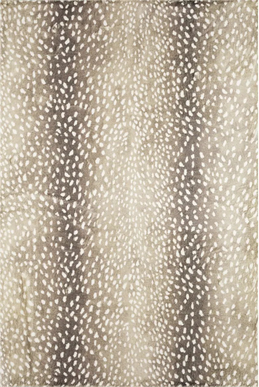 Beige Gazelle Print Shag Handmade Non Skid Area Rug Photo 5