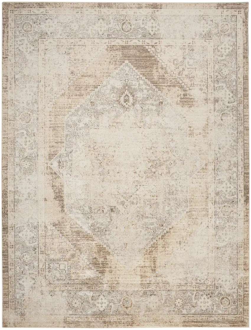 Beige Geometric Area Rug Photo 7