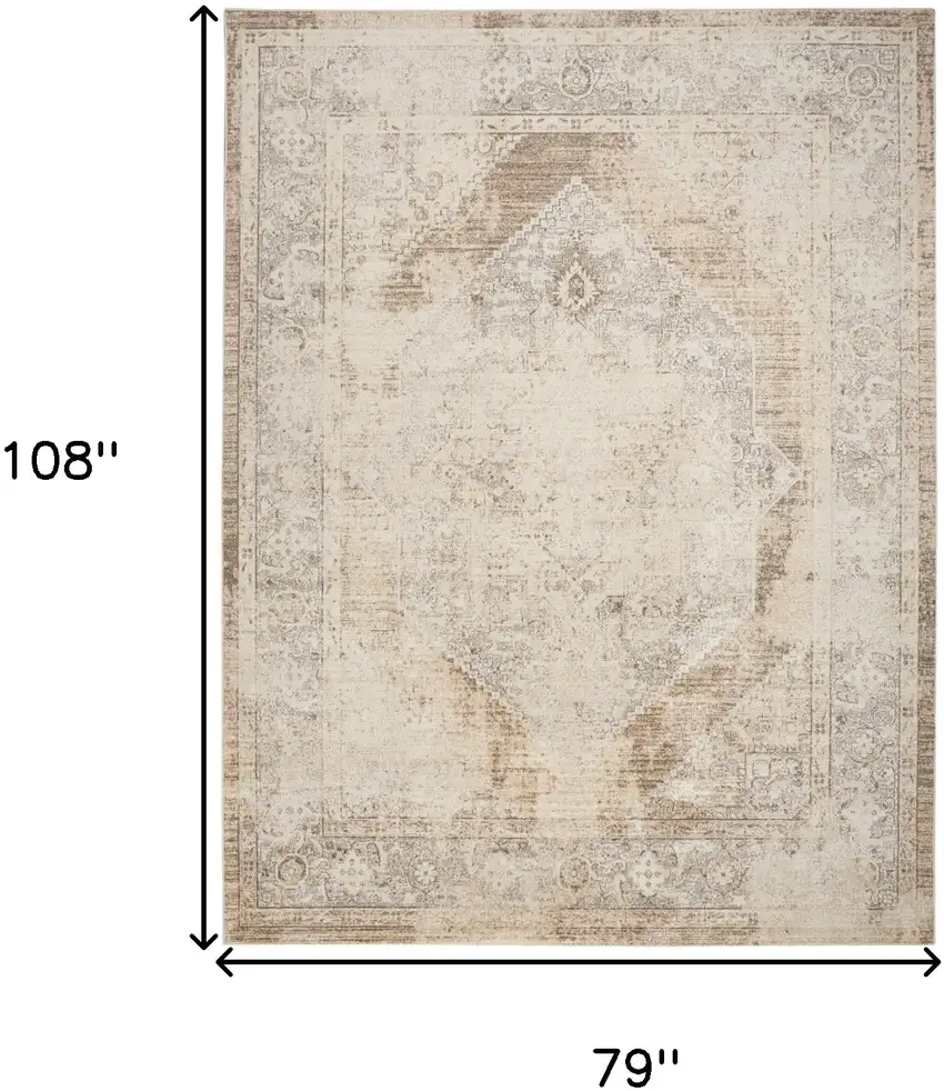 Beige Geometric Area Rug Photo 3