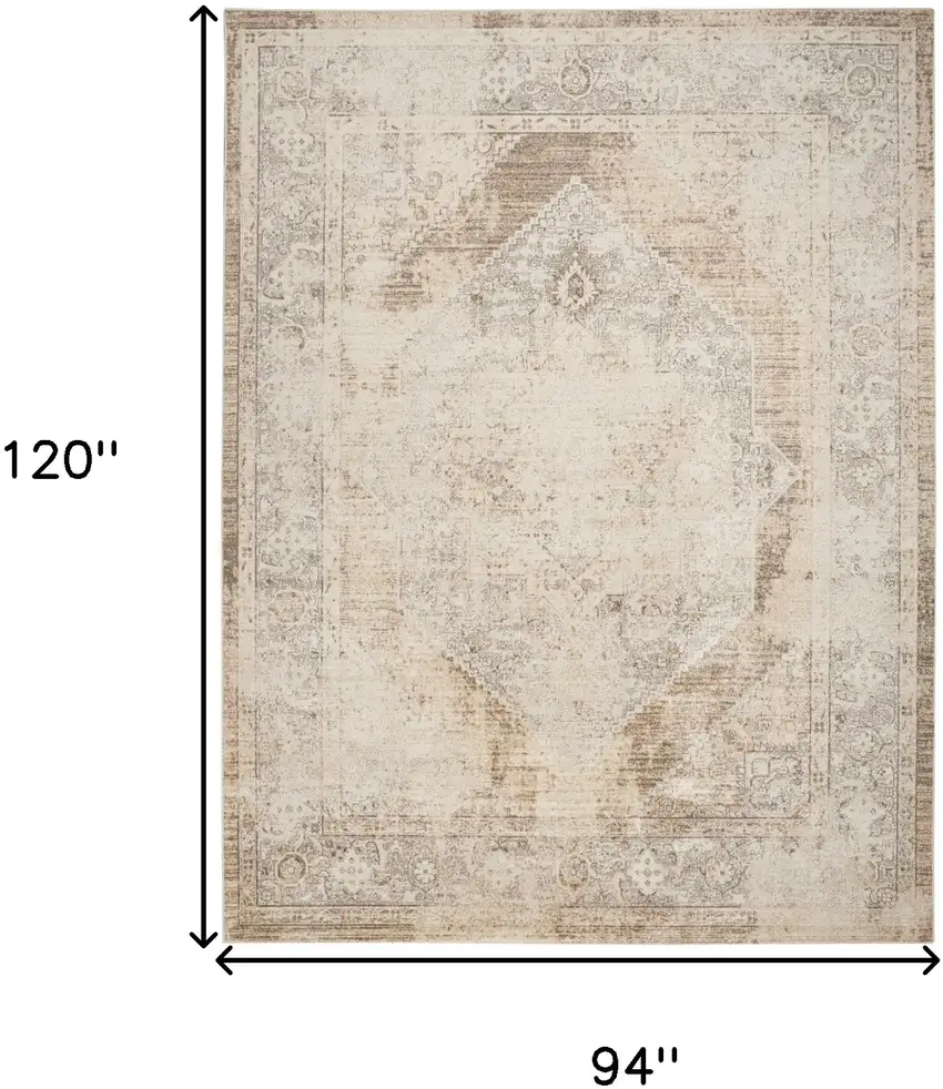 Beige Geometric Area Rug Photo 3