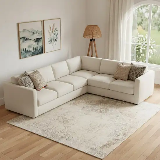 Beige Geometric Area Rug Photo 1