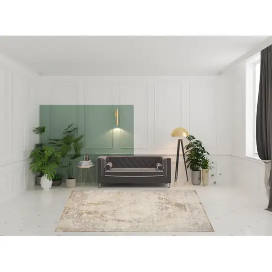 Beige Geometric Area Rug Photo 1