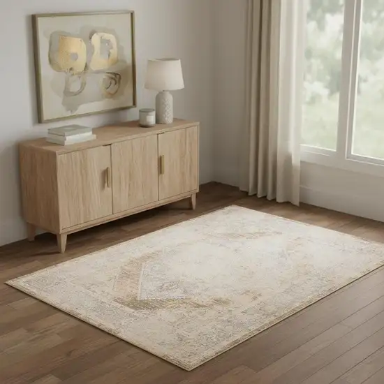 Beige Geometric Area Rug Photo 1