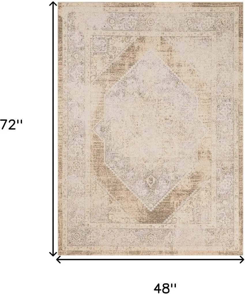 Beige Geometric Area Rug Photo 3