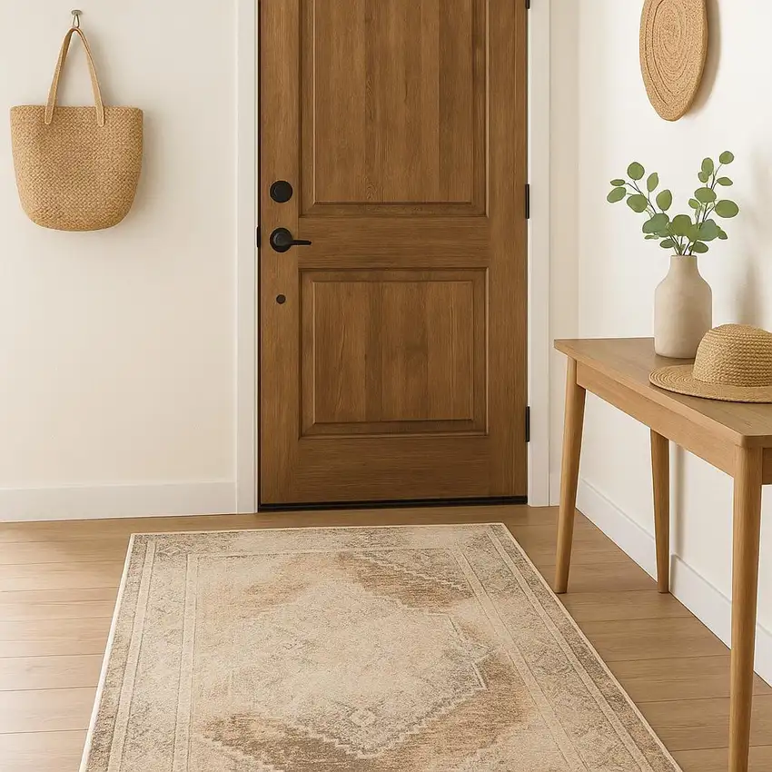 Beige Geometric Area Rug Photo 1