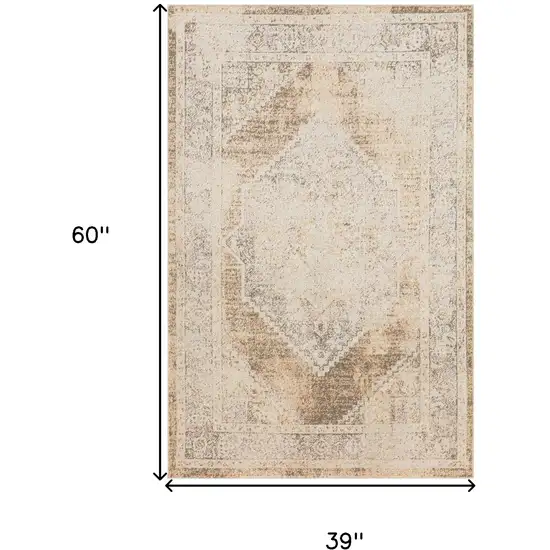 Beige Geometric Area Rug Photo 3