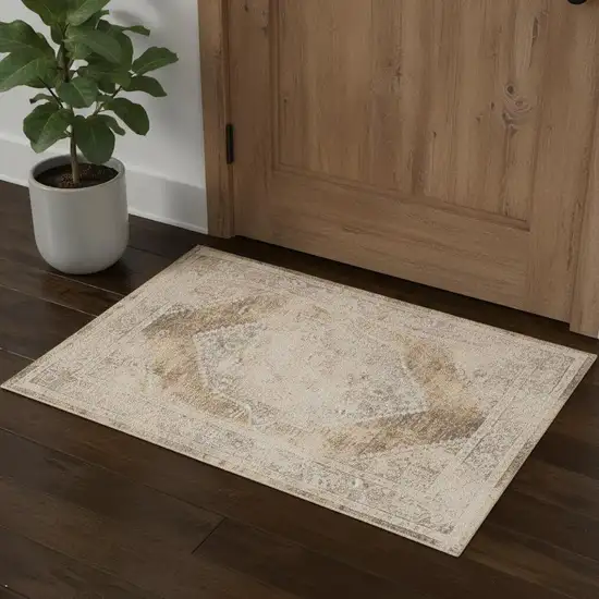 Beige Geometric Area Rug Photo 1