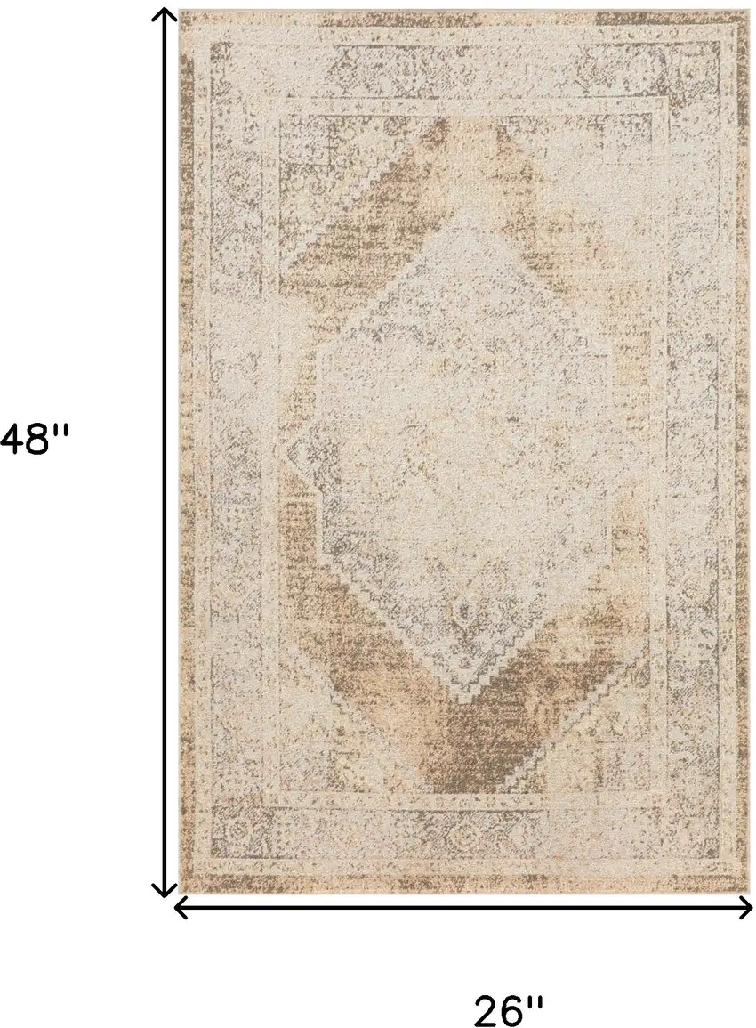 Beige Geometric Area Rug Photo 3