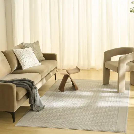 Beige Geometric Area Rug Photo 7