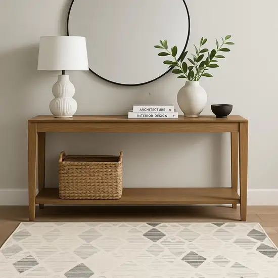 Beige Geometric Area Rug Photo 1
