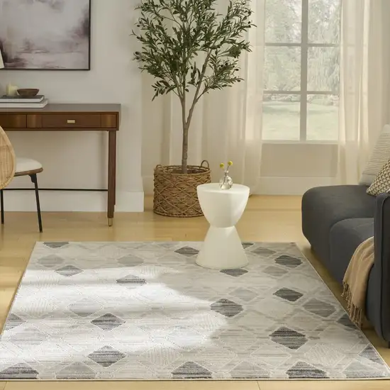 Beige Geometric Area Rug Photo 5