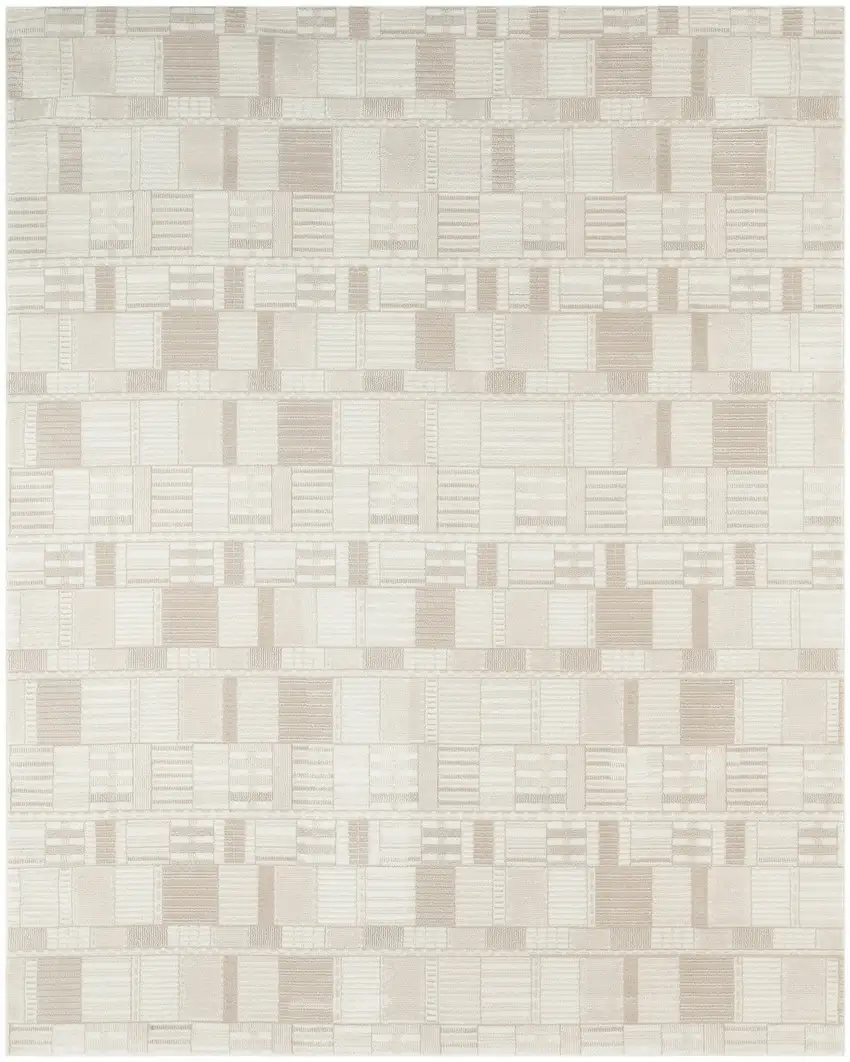 Beige Geometric Area Rug Photo 4