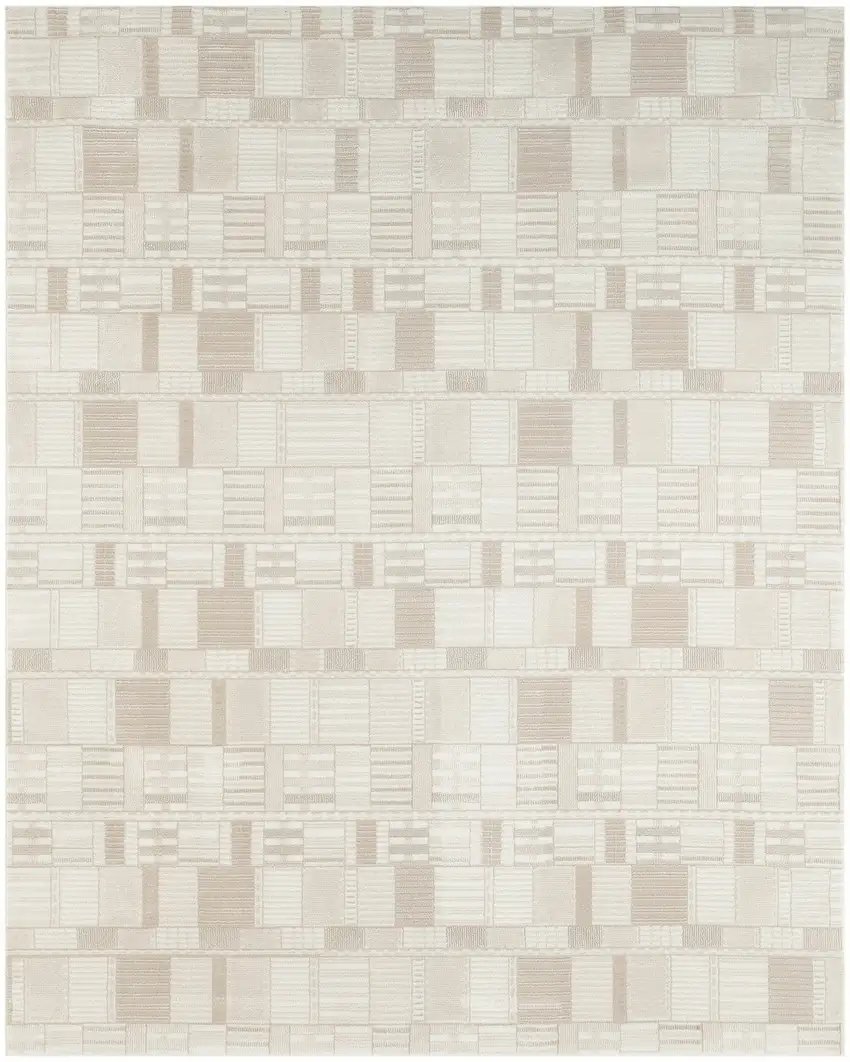 Beige Geometric Area Rug Photo 8