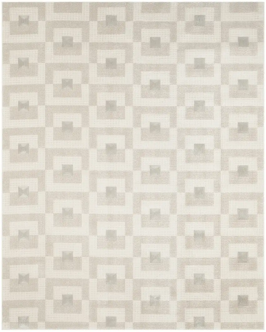 Beige Geometric Area Rug Photo 8