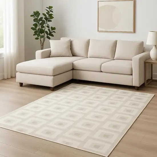 Beige Geometric Area Rug Photo 1