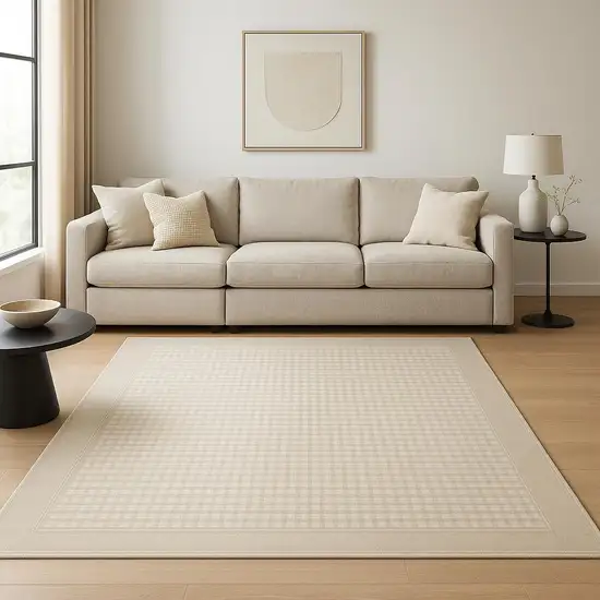 Beige Geometric Area Rug Photo 1
