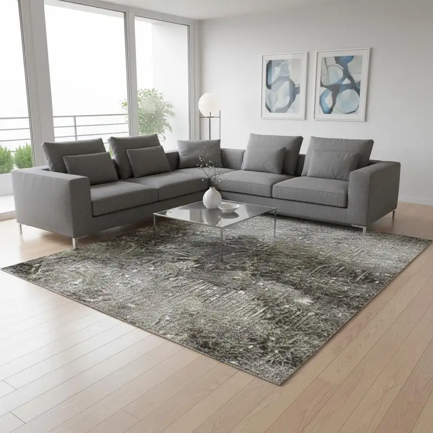 Beige Geometric Area Rug Photo 1