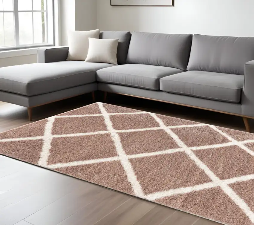 Beige Geometric Area Rug Photo 1