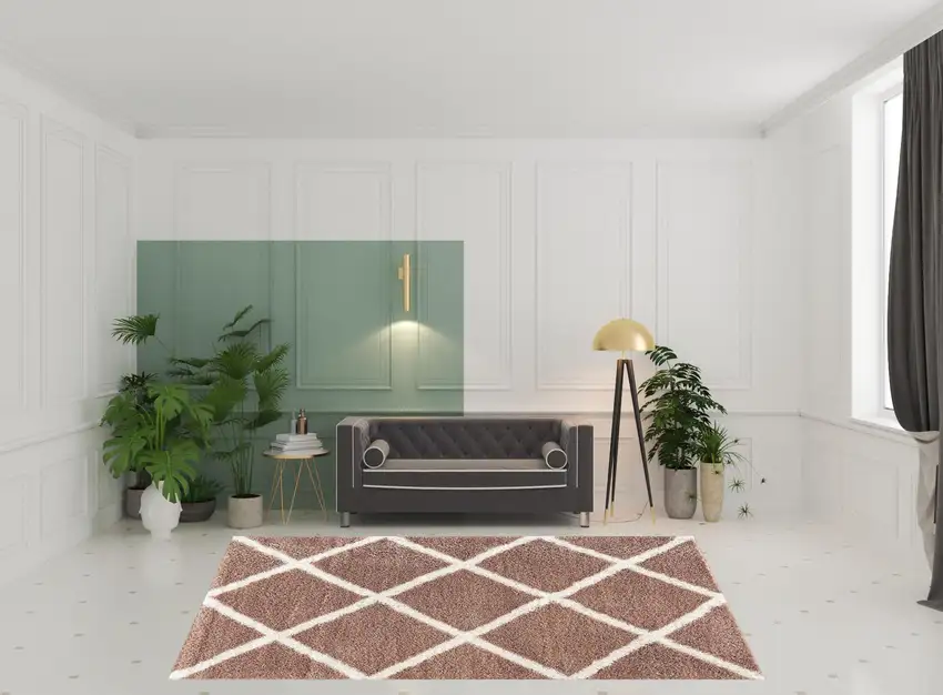 Beige Geometric Area Rug Photo 2